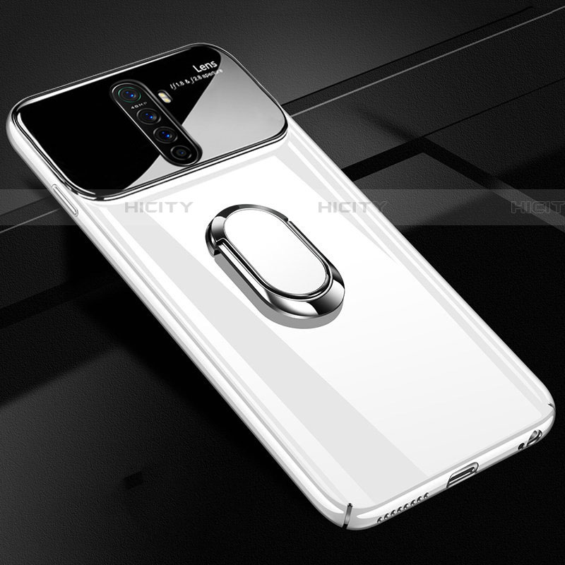 Coque Plastique Housse Etui Rigide Mat avec Support Bague Anneau Aimante Magnetique A02 pour Oppo Reno Ace Blanc Plus