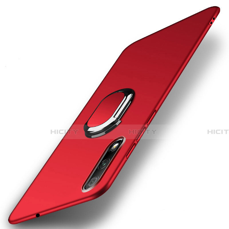 Coque Plastique Housse Etui Rigide Mat avec Support Bague Anneau Aimante Magnetique A04 pour Huawei P Smart Z (2019) Rouge Plus