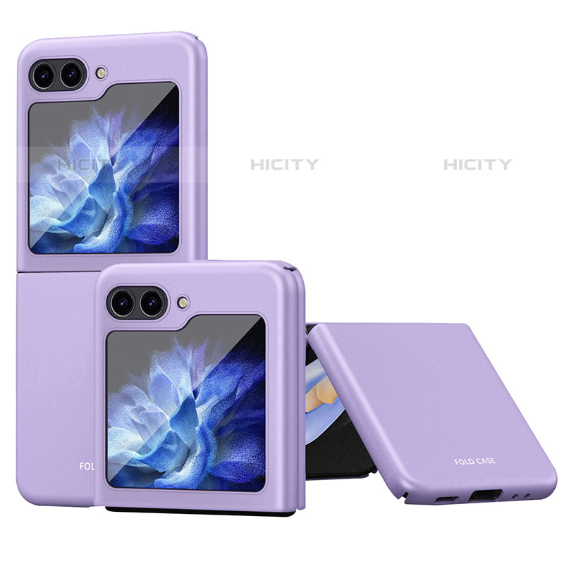 Coque Plastique Housse Etui Rigide Mat avec Support Bague Anneau Aimante Magnetique AN1 pour Samsung Galaxy Z Flip5 5G Violet Plus