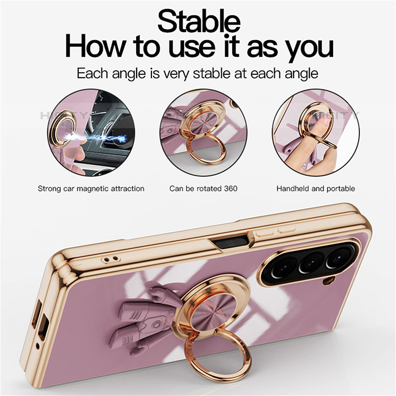 Coque Plastique Housse Etui Rigide Mat avec Support Bague Anneau Aimante Magnetique AN2 pour Samsung Galaxy Z Fold5 5G Plus