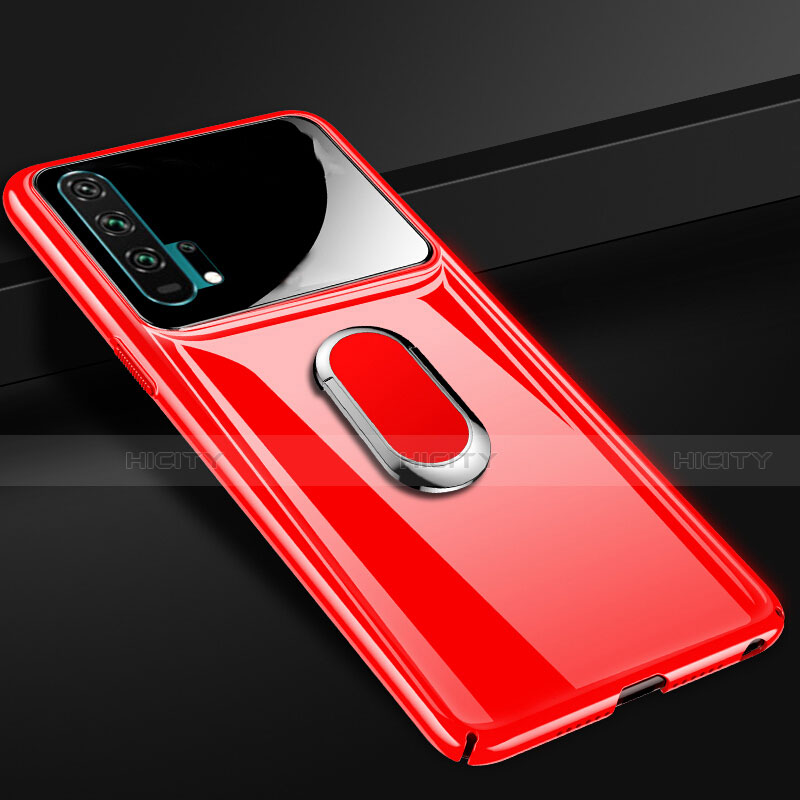 Coque Plastique Housse Etui Rigide Mat avec Support Bague Anneau Aimante Magnetique P01 pour Huawei Honor 20 Pro Rouge Plus