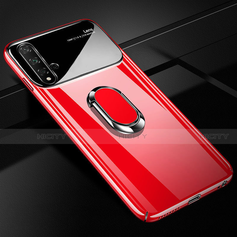 Coque Plastique Housse Etui Rigide Mat avec Support Bague Anneau Aimante Magnetique P01 pour Huawei Nova 5 Pro Rouge Plus