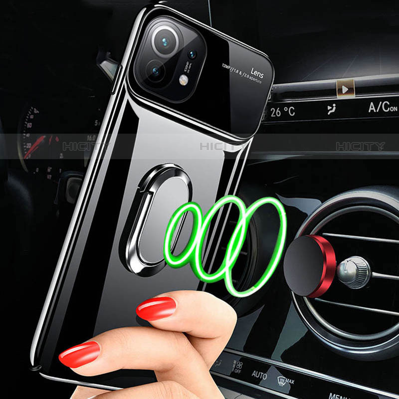 Coque Plastique Housse Etui Rigide Mat avec Support Bague Anneau Aimante Magnetique P01 pour Xiaomi Mi 11 Lite 5G NE Plus