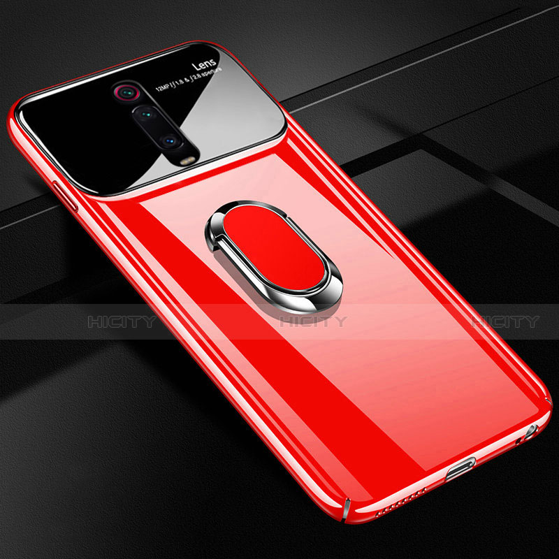 Coque Plastique Housse Etui Rigide Mat avec Support Bague Anneau Aimante Magnetique P01 pour Xiaomi Mi 9T Rouge Plus