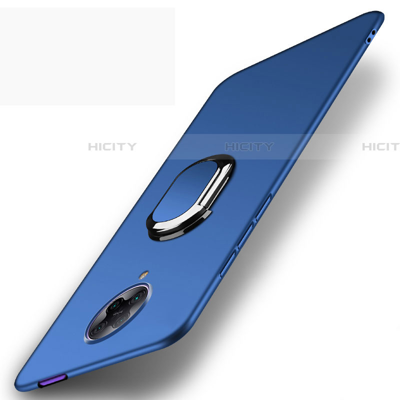 Coque Plastique Housse Etui Rigide Mat avec Support Bague Anneau Aimante Magnetique P01 pour Xiaomi Poco F2 Pro Bleu Plus