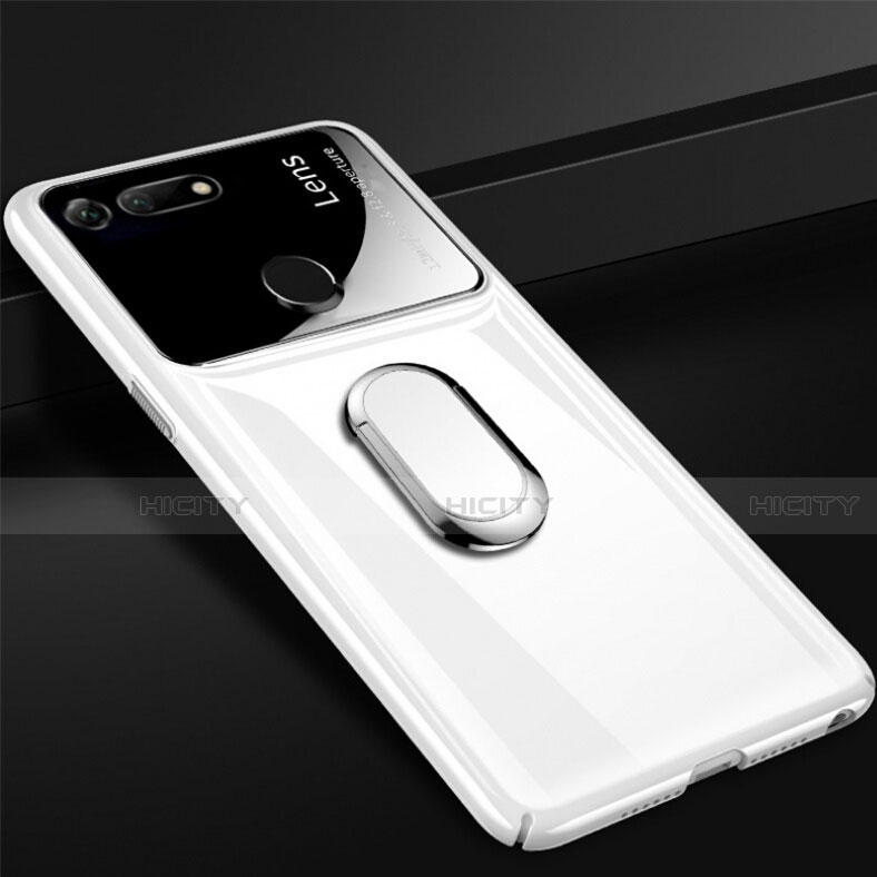 Coque Plastique Housse Etui Rigide Mat avec Support Bague Anneau Aimante Magnetique P02 pour Huawei Honor V20 Blanc Plus