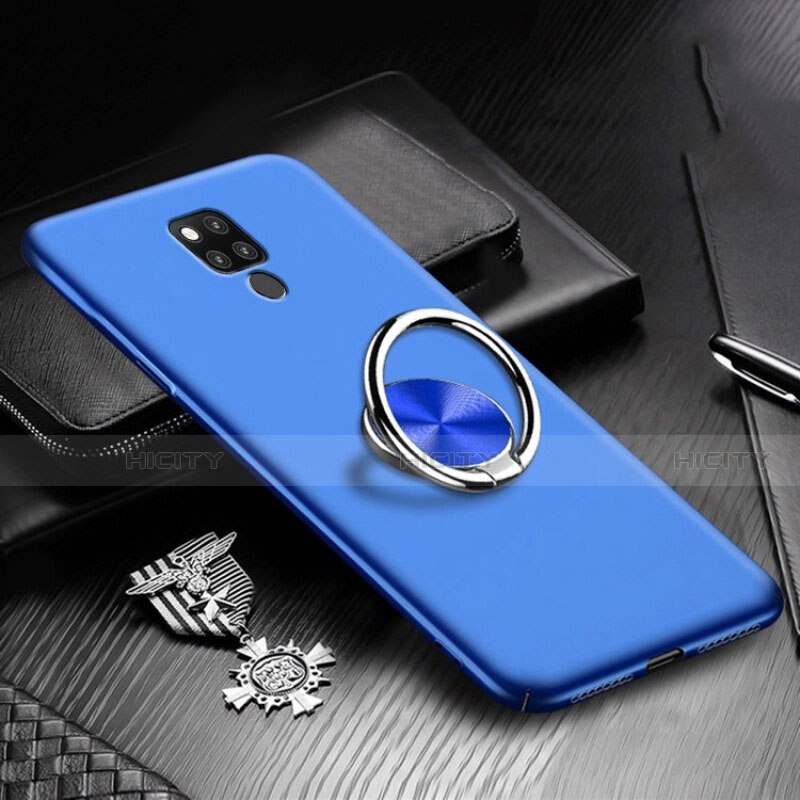 Coque Plastique Housse Etui Rigide Mat avec Support Bague Anneau Aimante Magnetique P02 pour Huawei Mate 20 X 5G Bleu Plus