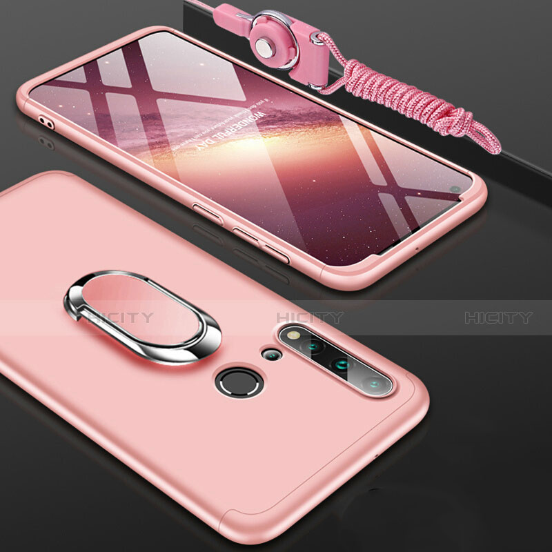 Coque Plastique Housse Etui Rigide Mat avec Support Bague Anneau Aimante Magnetique P02 pour Huawei Nova 5i Or Rose Plus