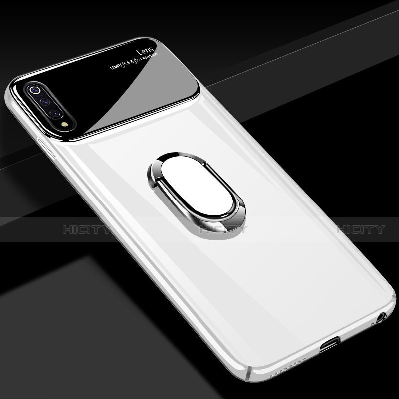 Coque Plastique Housse Etui Rigide Mat avec Support Bague Anneau Aimante Magnetique P02 pour Xiaomi Mi A3 Blanc Plus