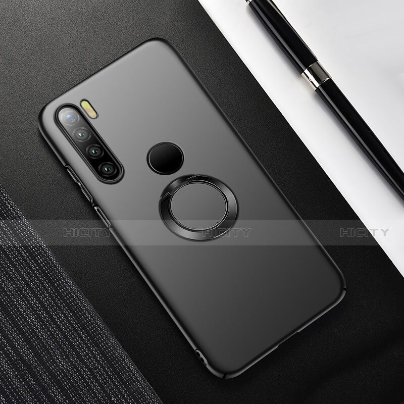 Coque Plastique Housse Etui Rigide Mat avec Support Bague Anneau Aimante Magnetique P02 pour Xiaomi Redmi Note 8 (2021) Noir Plus