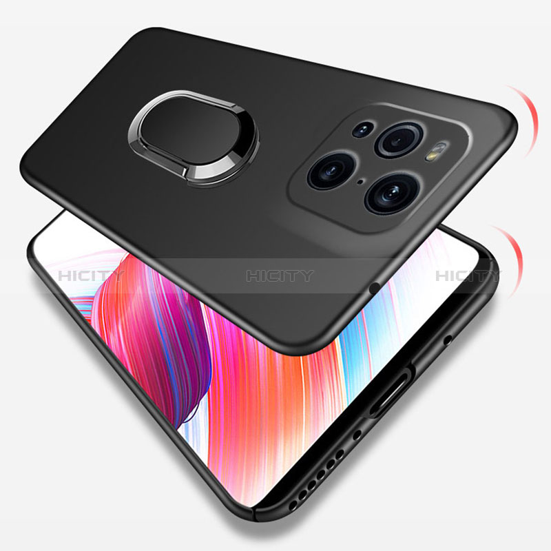 Coque Plastique Housse Etui Rigide Mat avec Support Bague Anneau Aimante Magnetique pour Oppo Find X3 5G Plus