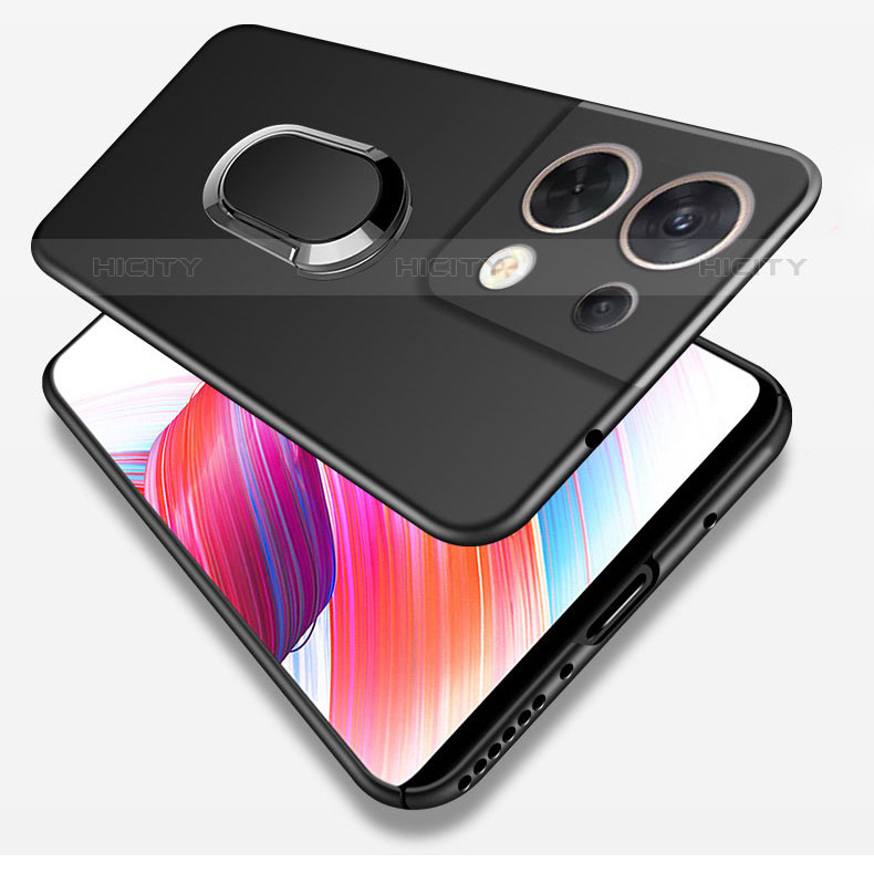 Coque Plastique Housse Etui Rigide Mat avec Support Bague Anneau Aimante Magnetique pour Oppo Reno8 Pro 5G Plus