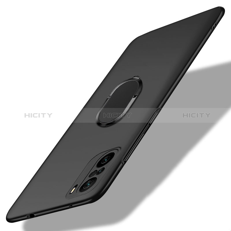 Coque Plastique Housse Etui Rigide Mat avec Support Bague Anneau Aimante Magnetique pour Xiaomi Mi 11i 5G Noir Plus