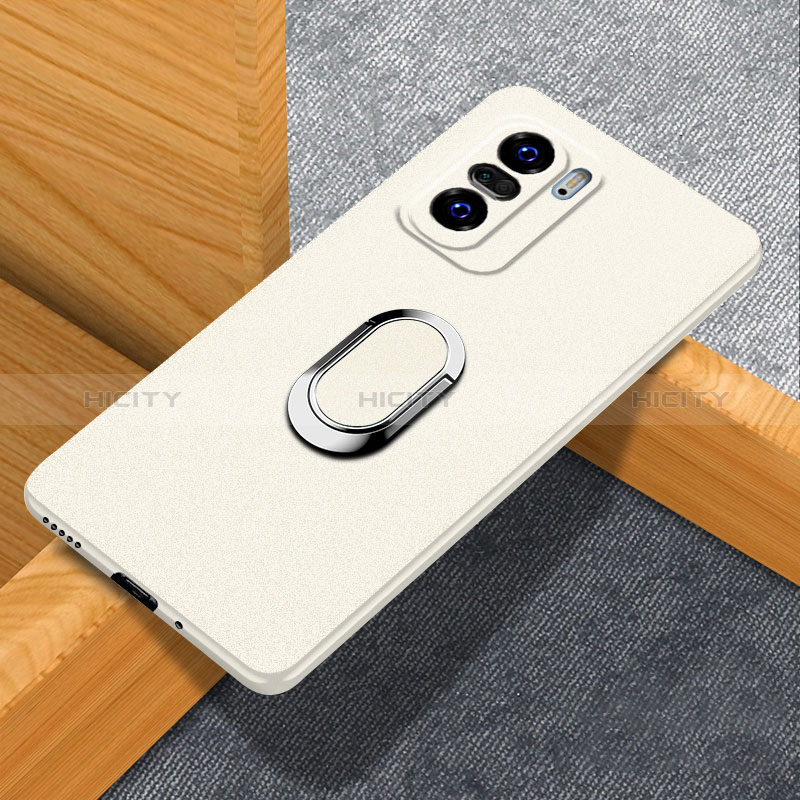 Coque Plastique Housse Etui Rigide Mat avec Support Bague Anneau Aimante Magnetique S01 pour Xiaomi Mi 11i 5G Blanc Plus