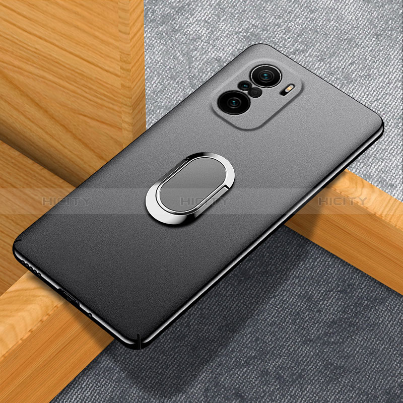 Coque Plastique Housse Etui Rigide Mat avec Support Bague Anneau Aimante Magnetique S01 pour Xiaomi Mi 11i 5G Noir Plus