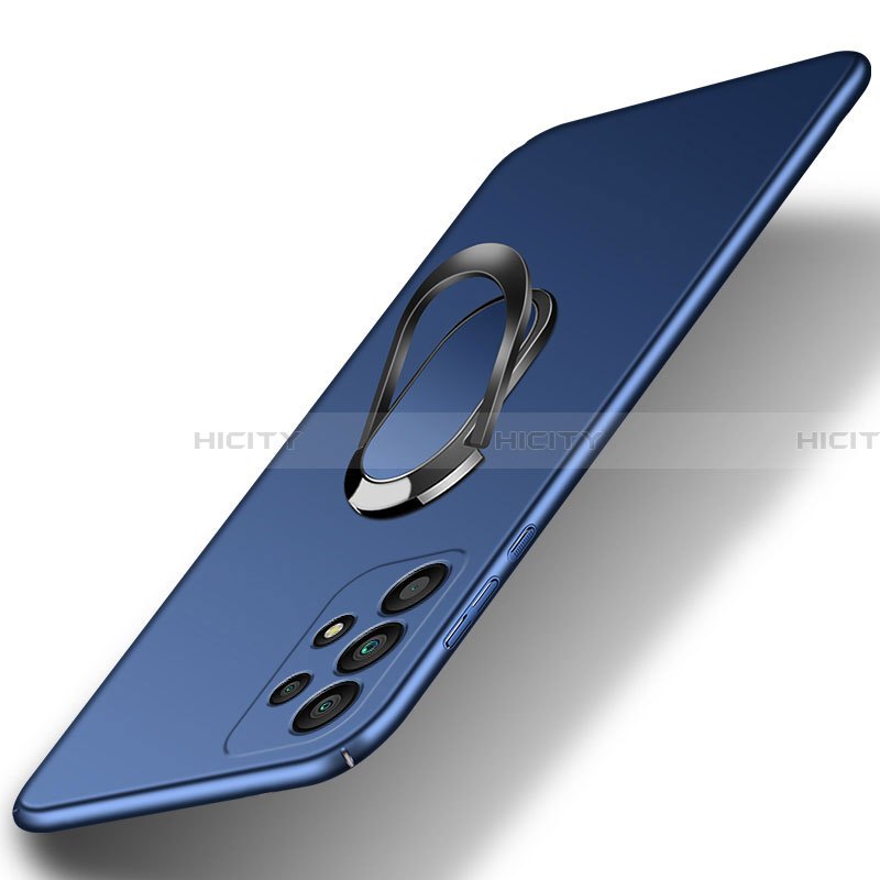 Coque Plastique Housse Etui Rigide Mat avec Support Bague Anneau Aimante Magnetique YK1 pour Samsung Galaxy A32 4G Bleu Plus