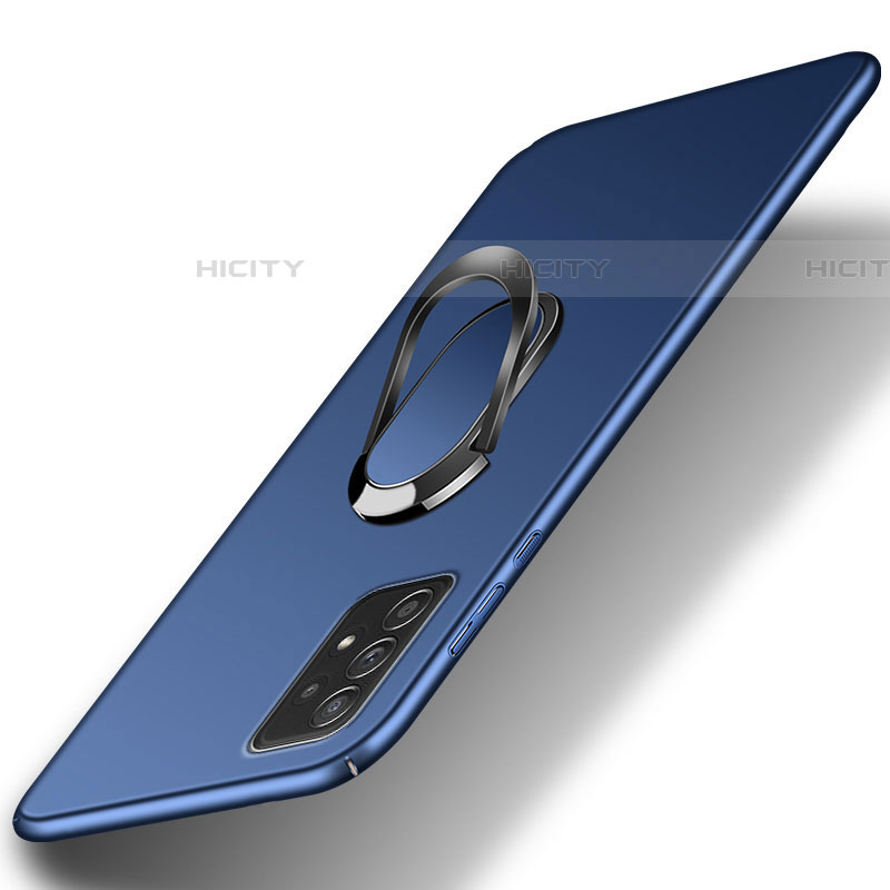 Coque Plastique Housse Etui Rigide Mat avec Support Bague Anneau Aimante Magnetique YK1 pour Samsung Galaxy A52 4G Bleu Plus