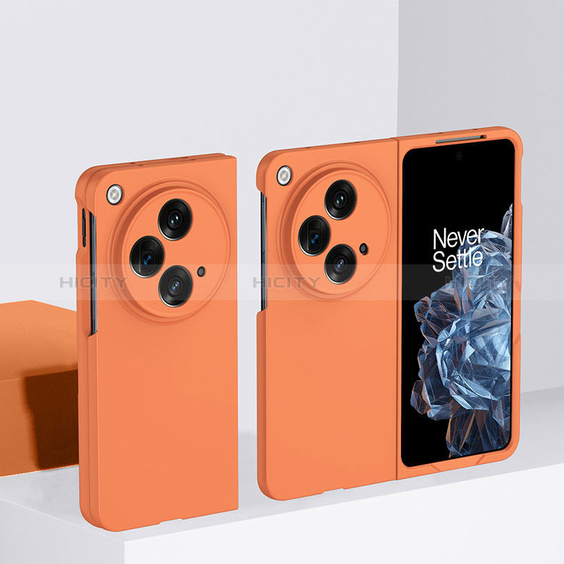 Coque Plastique Mat Protection Integrale 360 Degres Avant et Arriere Etui Housse BH1 pour OnePlus Open 5G Orange Plus