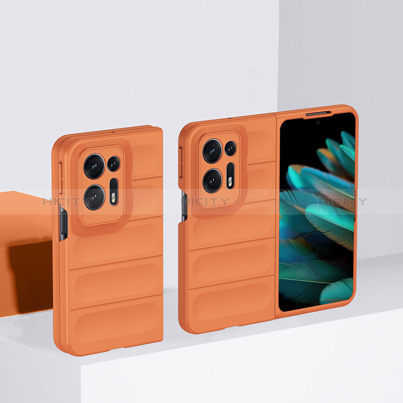 Coque Plastique Mat Protection Integrale 360 Degres Avant et Arriere Etui Housse BH1 pour Oppo Find N2 5G Orange Plus