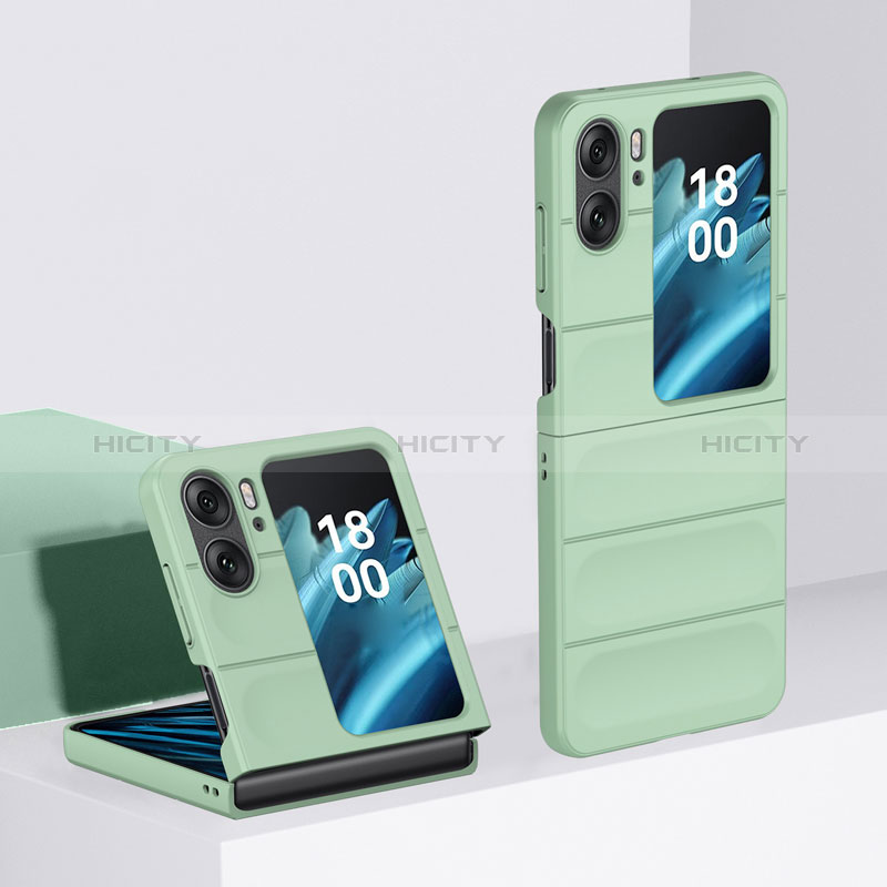 Coque Plastique Mat Protection Integrale 360 Degres Avant et Arriere Etui Housse BH1 pour Oppo Find N2 Flip 5G Pastel Vert Plus