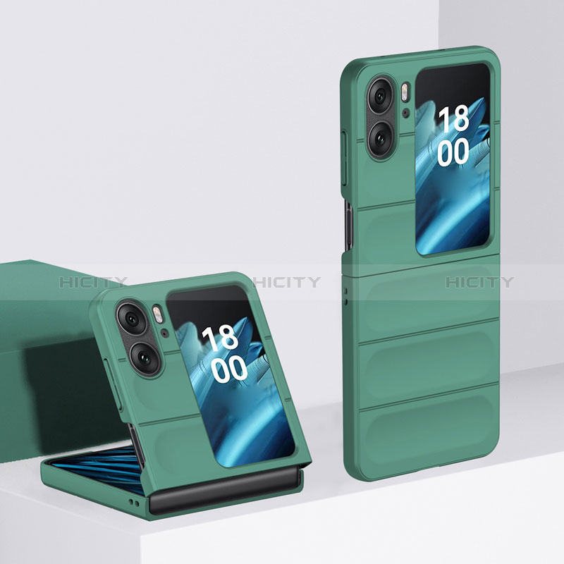 Coque Plastique Mat Protection Integrale 360 Degres Avant et Arriere Etui Housse BH1 pour Oppo Find N2 Flip 5G Vert Plus