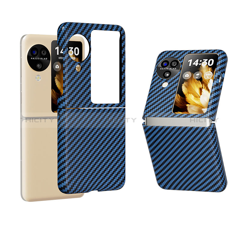 Coque Plastique Mat Protection Integrale 360 Degres Avant et Arriere Etui Housse BH1 pour Oppo Find N3 Flip 5G Bleu Plus