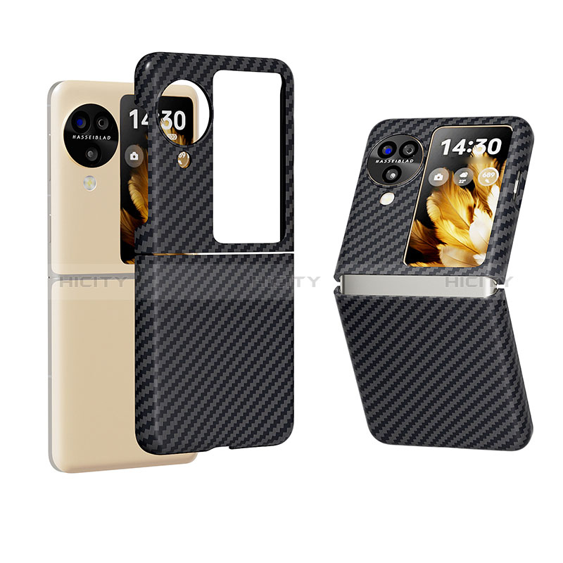 Coque Plastique Mat Protection Integrale 360 Degres Avant et Arriere Etui Housse BH1 pour Oppo Find N3 Flip 5G Noir Plus