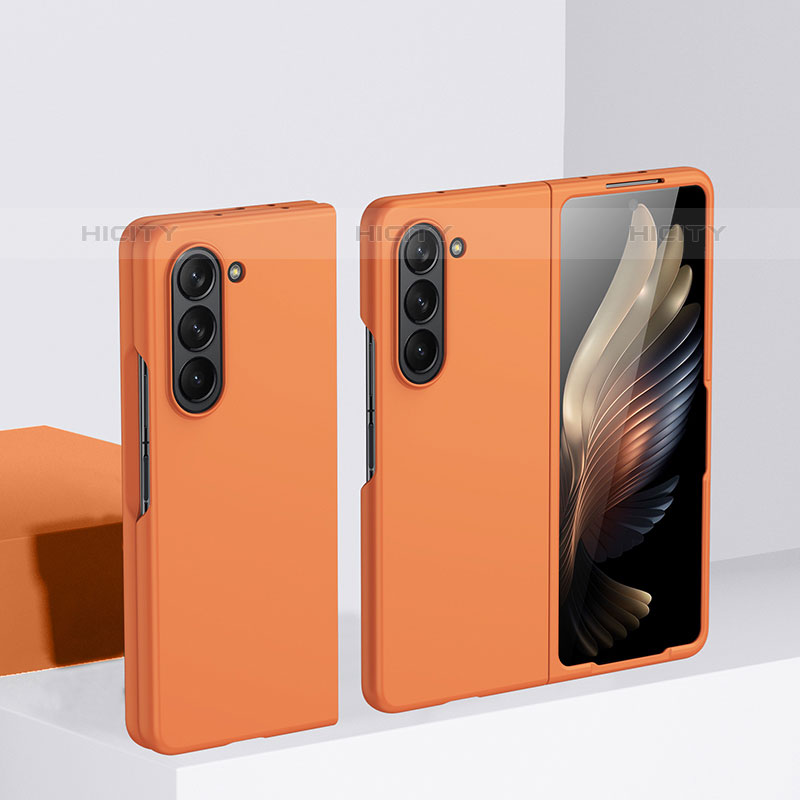 Coque Plastique Mat Protection Integrale 360 Degres Avant et Arriere Etui Housse BH1 pour Samsung Galaxy Z Fold5 5G Orange Plus