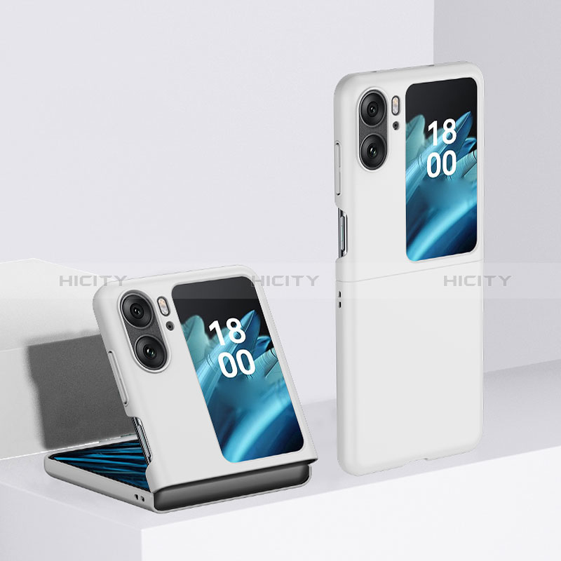 Coque Plastique Mat Protection Integrale 360 Degres Avant et Arriere Etui Housse BH2 pour Oppo Find N2 Flip 5G Blanc Plus