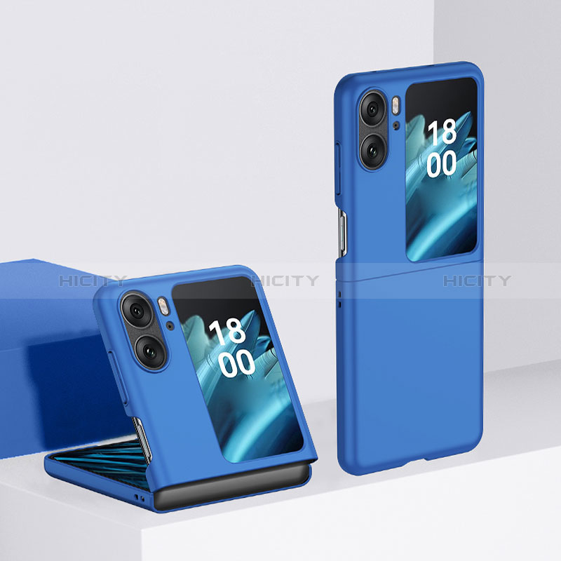 Coque Plastique Mat Protection Integrale 360 Degres Avant et Arriere Etui Housse BH2 pour Oppo Find N2 Flip 5G Bleu Plus