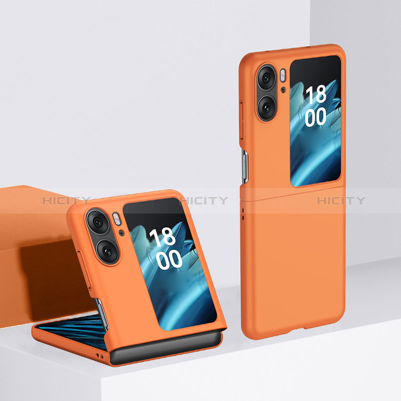 Coque Plastique Mat Protection Integrale 360 Degres Avant et Arriere Etui Housse BH2 pour Oppo Find N2 Flip 5G Orange Plus