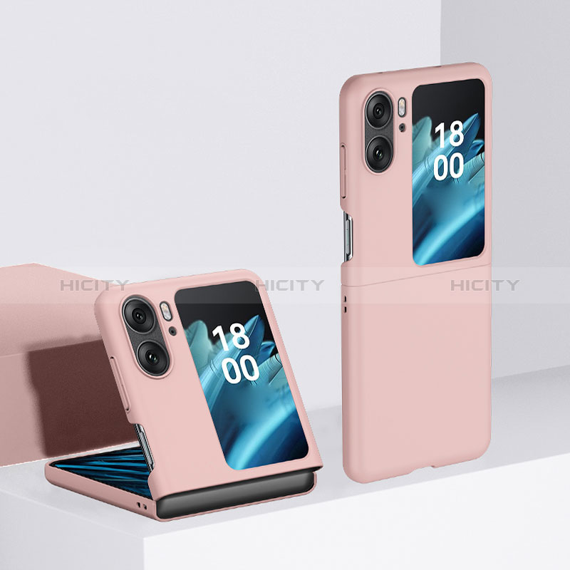 Coque Plastique Mat Protection Integrale 360 Degres Avant et Arriere Etui Housse BH2 pour Oppo Find N2 Flip 5G Rose Plus