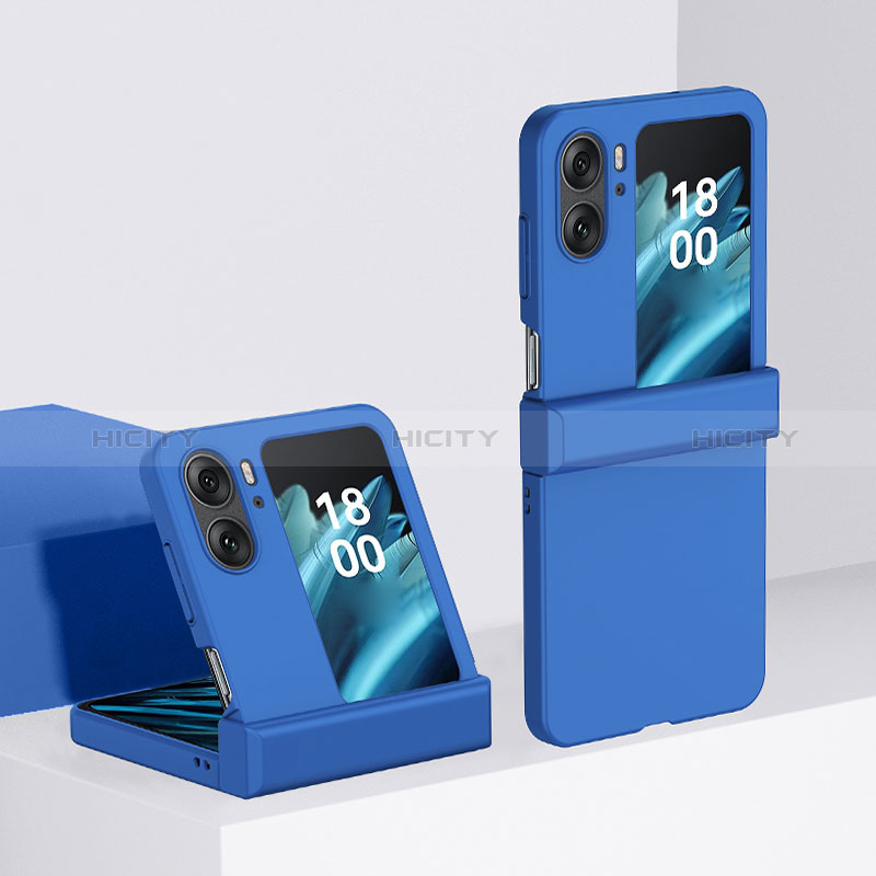 Coque Plastique Mat Protection Integrale 360 Degres Avant et Arriere Etui Housse BH3 pour Oppo Find N2 Flip 5G Bleu Plus