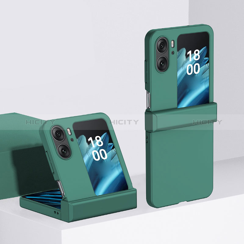 Coque Plastique Mat Protection Integrale 360 Degres Avant et Arriere Etui Housse BH3 pour Oppo Find N2 Flip 5G Vert Plus