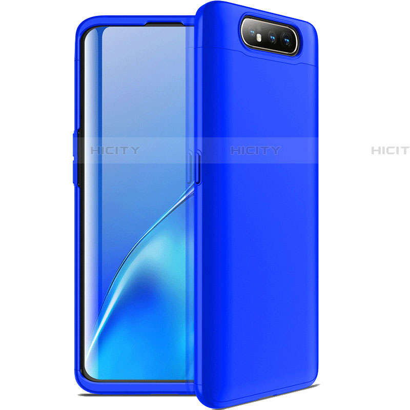 Coque Plastique Mat Protection Integrale 360 Degres Avant et Arriere Etui Housse C01 pour Samsung Galaxy A80 Bleu Plus