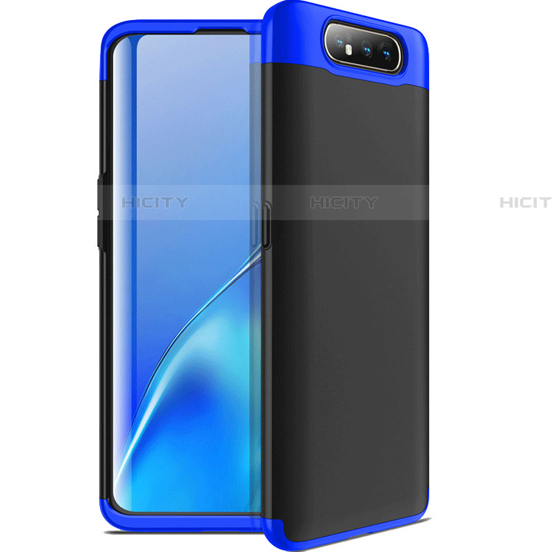 Coque Plastique Mat Protection Integrale 360 Degres Avant et Arriere Etui Housse C01 pour Samsung Galaxy A90 4G Bleu et Noir Plus