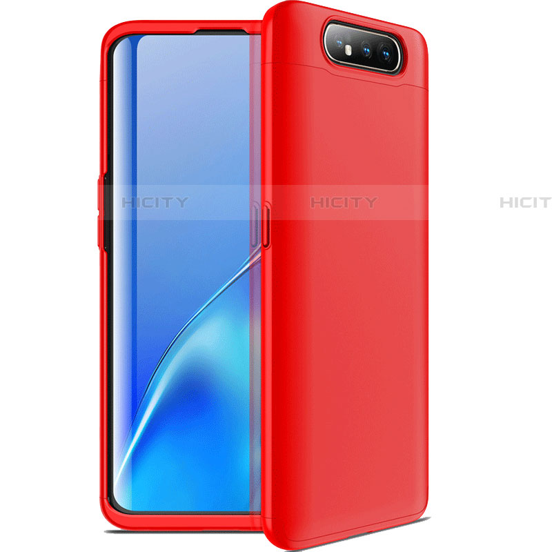 Coque Plastique Mat Protection Integrale 360 Degres Avant et Arriere Etui Housse C01 pour Samsung Galaxy A90 4G Rouge Plus