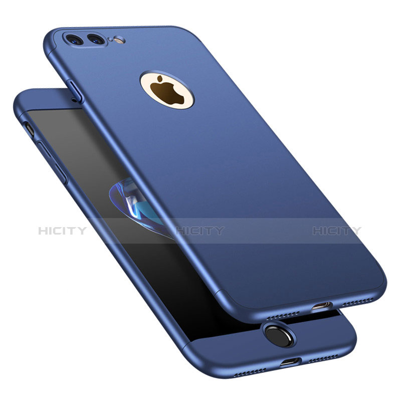 Coque Plastique Mat Protection Integrale 360 Degres Avant et Arriere Etui Housse M01 pour Apple iPhone 7 Plus Bleu Plus