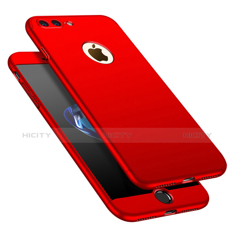 Coque Plastique Mat Protection Integrale 360 Degres Avant et Arriere Etui Housse M01 pour Apple iPhone 7 Plus Rouge Plus