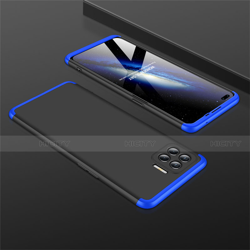 Coque Plastique Mat Protection Integrale 360 Degres Avant et Arriere Etui Housse M01 pour Oppo A93 Bleu et Noir Plus