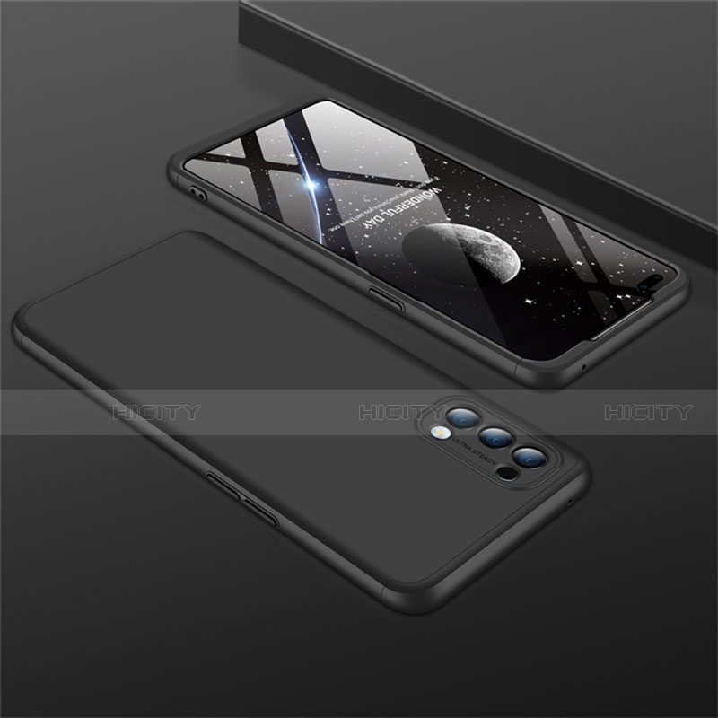 Coque Plastique Mat Protection Integrale 360 Degres Avant et Arriere Etui Housse M01 pour Oppo Reno4 4G Noir Plus