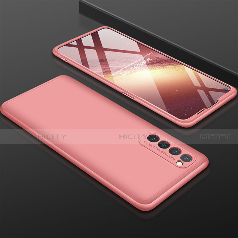 Coque Plastique Mat Protection Integrale 360 Degres Avant et Arriere Etui Housse M01 pour Oppo Reno4 Pro 4G Or Rose Plus