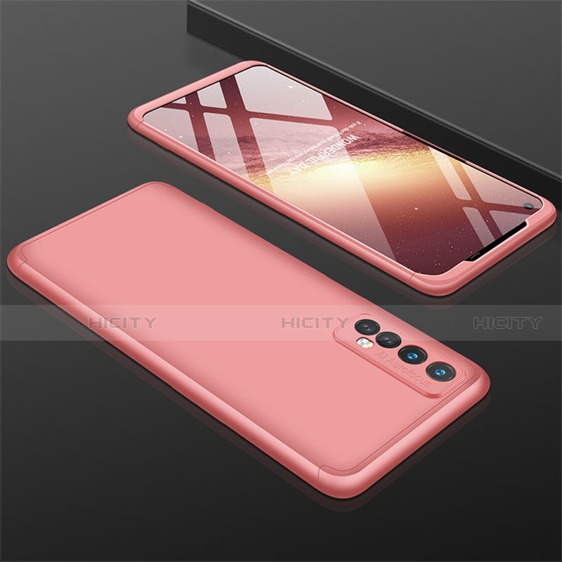 Coque Plastique Mat Protection Integrale 360 Degres Avant et Arriere Etui Housse M01 pour Realme 7 Or Rose Plus