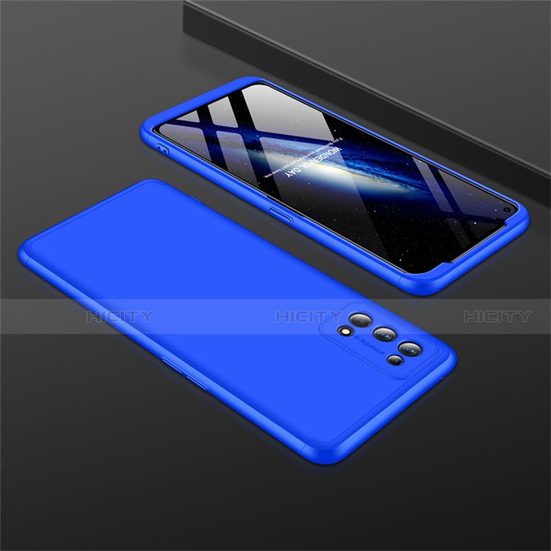 Coque Plastique Mat Protection Integrale 360 Degres Avant et Arriere Etui Housse M01 pour Realme 7 Pro Bleu Plus