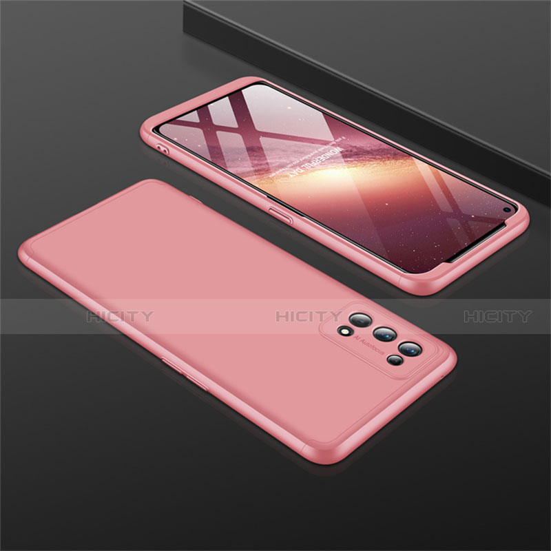 Coque Plastique Mat Protection Integrale 360 Degres Avant et Arriere Etui Housse M01 pour Realme 7 Pro Or Rose Plus