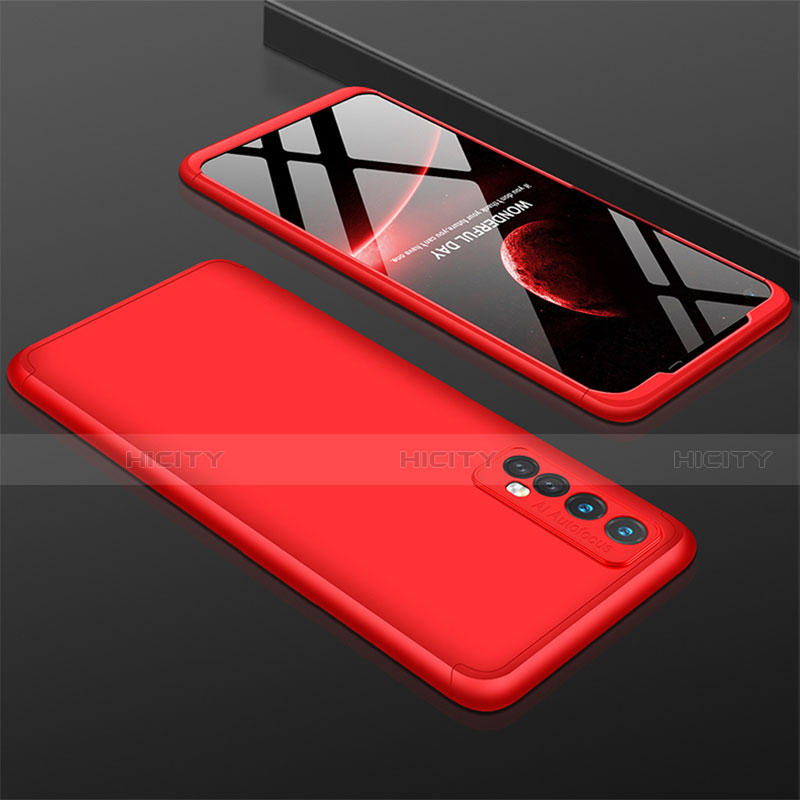 Coque Plastique Mat Protection Integrale 360 Degres Avant et Arriere Etui Housse M01 pour Realme 7 Rouge Plus