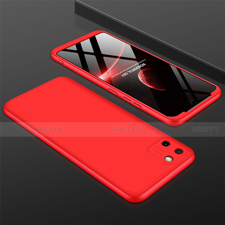 Coque Plastique Mat Protection Integrale 360 Degres Avant et Arriere Etui Housse M01 pour Realme C11 Rouge Plus