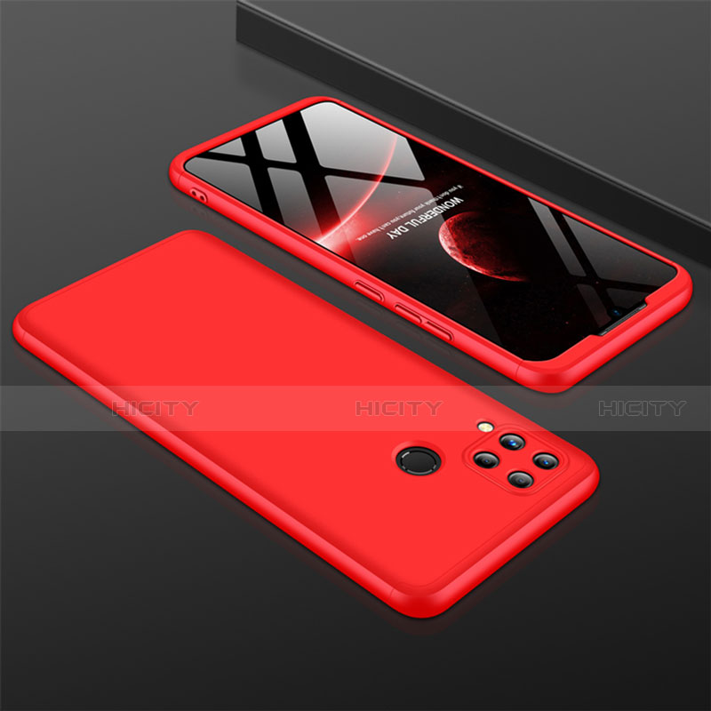 Coque Plastique Mat Protection Integrale 360 Degres Avant et Arriere Etui Housse M01 pour Realme C15 Rouge Plus