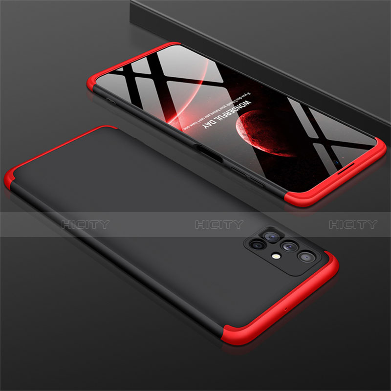 Coque Plastique Mat Protection Integrale 360 Degres Avant et Arriere Etui Housse M01 pour Samsung Galaxy M51 Rouge et Noir Plus