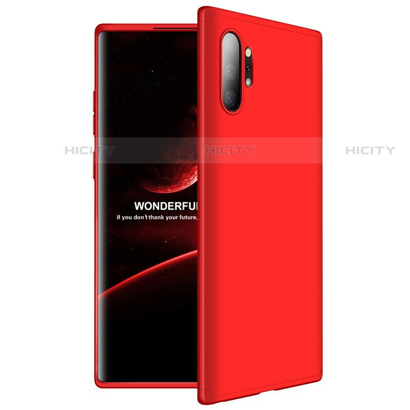 Coque Plastique Mat Protection Integrale 360 Degres Avant et Arriere Etui Housse M01 pour Samsung Galaxy Note 10 Plus Rouge Plus